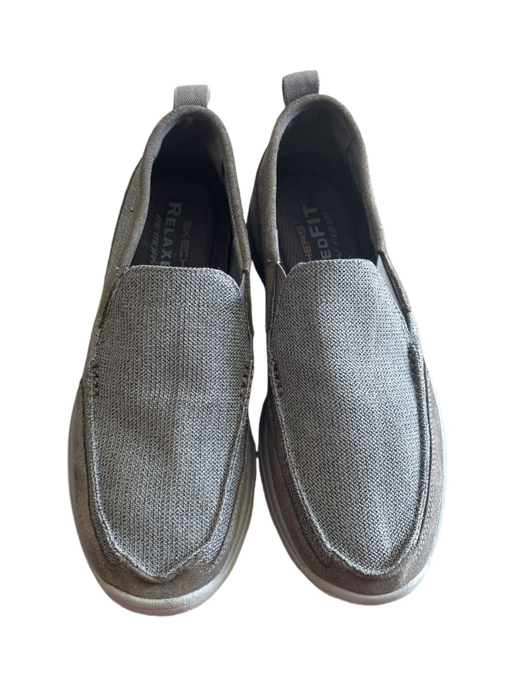 Skechers Men's Memory Foam Relaxed Fit Canvas Suede Slip-On Loafers Size 12
